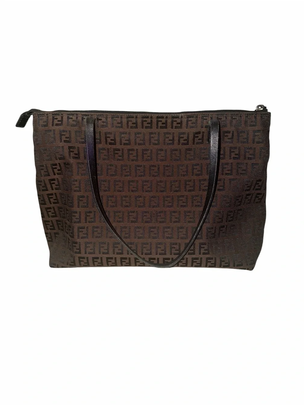 Fendi Brown Monogram FF Jacquard Tote
